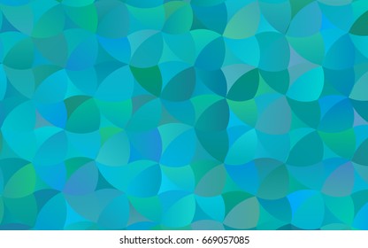 Light BLUE vector pattern of geometric circles, shapes. Colorful mosaic banner. Geometric background with colored disks.