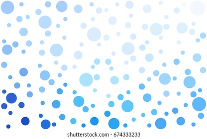 Light BLUE vector pattern of geometric circle shapes. Colorful mosaic banner. Geometric background with colored disks.