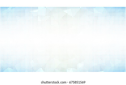 Light BLUE vector pattern of geometric circle shapes. Colorful mosaic banner. Geometric background with colored disks.