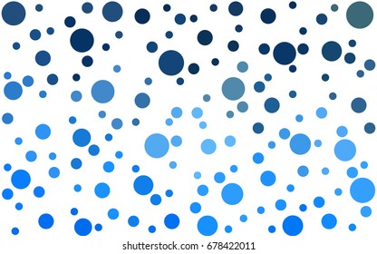 Light BLUE vector pattern of geometric circle shapes. Colorful mosaic banner. Geometric background with colored disks.