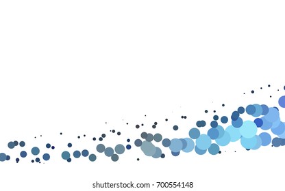 Light BLUE vector pattern of geometric circles, shapes. Colorful mosaic banner. Geometric background with colored disks.