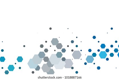Light BLUE vector pattern. Hexagonal template. Geometric sample. Repeating hexagon shapes. Brand-New texture for your design. Pattern can be used for background