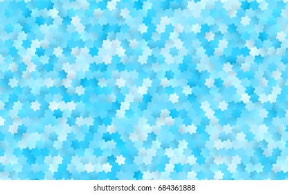Light BLUE vector pattern. Hexagonal template. Geometric sample. Repeating hexagon shapes. Brand-New texture for your design. Pattern can be used for background