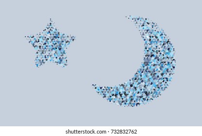 Light BLUE vector pattern. Hexagonal template. Geometric sample. Repeating hexagon shapes. Brand-New texture for your design. Pattern can be used for background