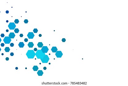 Light BLUE vector pattern. Hexagonal template. Geometric sample. Repeating hexagon shapes. Brand-New texture for your design. Pattern can be used for background