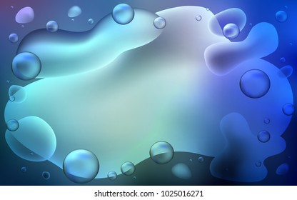 Light BLUE vector pattern with lamp shapes. A sample with blurred bubble shapes. A new texture for your  ad, booklets, leaflets.