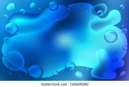 Light BLUE vector pattern with lamp shapes. Blurred geometric sample with gradient bubbles.  A new texture for your  ad, booklets, leaflets.