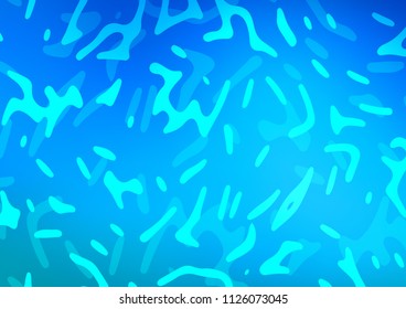 Light BLUE vector pattern with lamp shapes. Shining illustration, which consist of blurred lines, circles. A new texture for your  ad, booklets, leaflets.