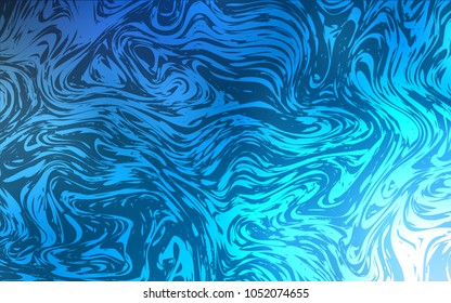 Light BLUE vector pattern with lava shapes. Modern gradient abstract illustration with bandy lines. Marble style for your business design.