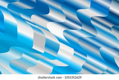 Light BLUE vector pattern with lava shapes. Glitter abstract illustration with wry lines. Pattern for your business design.