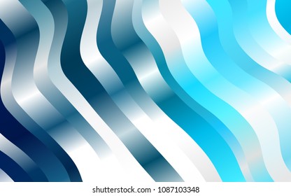 Light BLUE vector pattern with lava shapes. Shining illustration, which consist of blurred lines, circles. The elegant pattern for brand book.