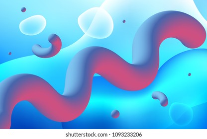 Light BLUE vector pattern with lava shapes. Glitter abstract illustration with wry lines. Brand-new design for your ads, poster, banner.