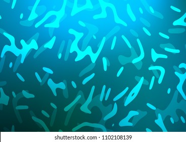 Light BLUE vector pattern with lava shapes. Shining illustration, which consist of blurred lines, circles. A new texture for your  ad, booklets, leaflets.