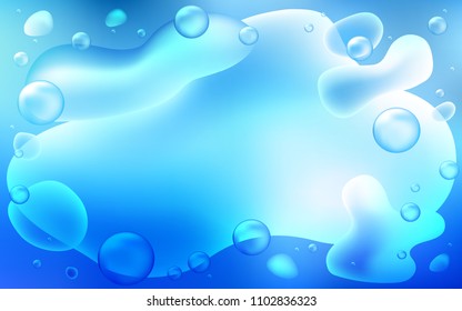 Light BLUE vector pattern with lava shapes. Shining crooked illustration in memphis style. Textured wave pattern for backgrounds.