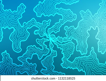 Light BLUE vector pattern with lava shapes. A vague circumflex abstract illustration with gradient. Marble style for your business design.