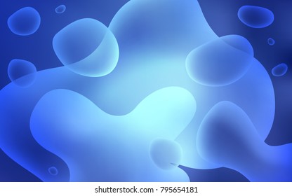 Light BLUE vector pattern with lava shapes. A sample with blurred bubble shapes. The elegant pattern for brand book.
