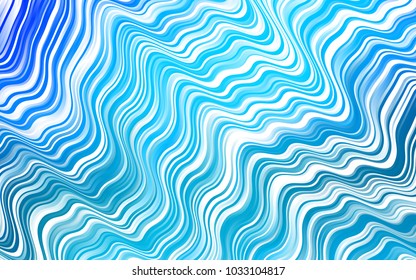 Light BLUE vector pattern with lines, ovals. Blurred geometric sample with gradient bubbles.  New composition for your brand book.