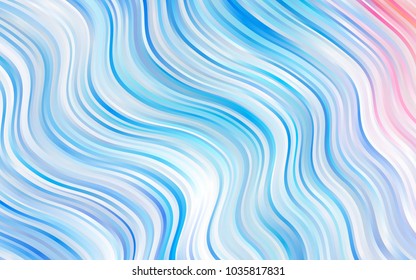 Light BLUE vector pattern with lines, ovals. Blurred geometric sample with gradient bubbles.  A new texture for your  ad, booklets, leaflets.