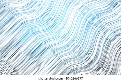 Light BLUE vector pattern with lines, ovals. A vague circumflex abstract illustration with gradient. Marble design for your web site.