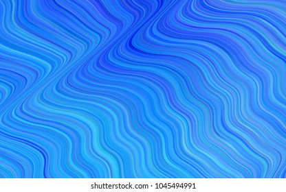 Light BLUE vector pattern with lines, ovals. Blurred geometric sample with gradient bubbles.  Marble design for your web site.