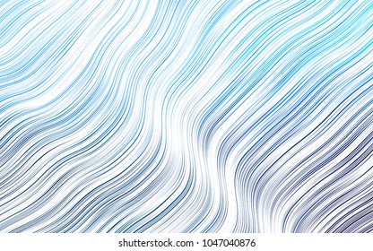 Light BLUE vector pattern with lines, ovals. Creative illustration in halftone marble style with gradient. Marble style for your business design.