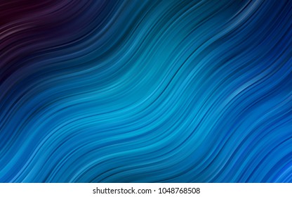 Light BLUE vector pattern with lines, ovals. A vague circumflex abstract illustration with gradient. Textured wave pattern for backgrounds.