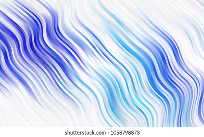 Light BLUE vector pattern with lines, ovals. Brand-new colored illustration in marble style with gradient. The template for cell phone backgrounds.