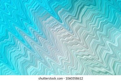 Light BLUE vector pattern with lines, ovals. Glitter abstract illustration with wry lines. Brand-new design for your ads, poster, banner.
