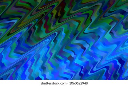 Light BLUE vector pattern with lines, ovals. A completely new color illustration in marble style. A new texture for your  ad, booklets, leaflets.