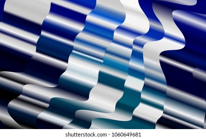 Light BLUE vector pattern with lines, ovals. A completely new color illustration in marble style. A completely new template for your business design.