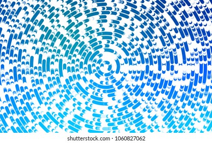 Light BLUE vector pattern with lines, ovals. Glitter abstract illustration with wry lines. Marble design for your web site.