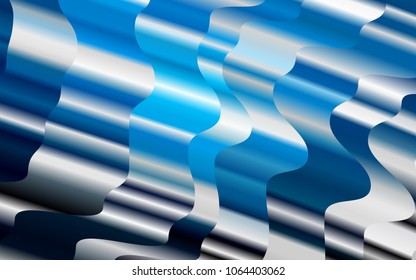 Light BLUE vector pattern with lines, ovals. Creative illustration in halftone marble style with gradient. A completely new template for your business design.