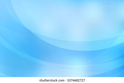 Light BLUE vector pattern with lines, ovals. A sample with blurred bubble shapes. Marble style for your business design.