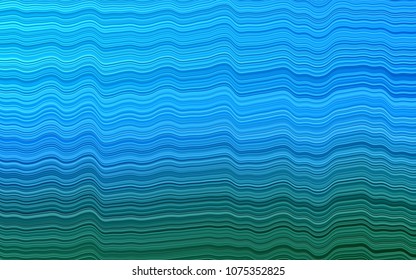 Light BLUE vector pattern with lines, ovals. Creative geometric illustration in marble style with gradient. A completely new template for your business design.