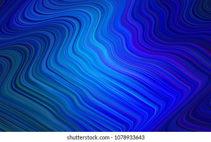 Light BLUE vector pattern with lines, ovals. A vague circumflex abstract illustration with gradient. The best blurred design for your business.
