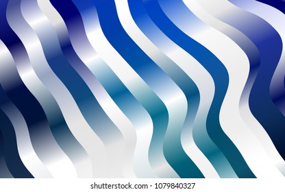 Light BLUE vector pattern with lines, ovals. Blurred geometric sample with gradient bubbles.  Pattern for your business design.