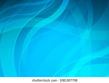 Light BLUE vector pattern with lines, ovals. Creative geometric illustration in marble style with gradient. A new texture for your  ad, booklets, leaflets.