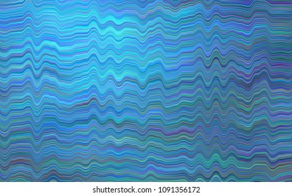Light BLUE vector pattern with lines, ovals. Creative illustration in halftone marble style with gradient. The template for cell phone backgrounds.