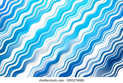 Light BLUE vector pattern with lines, ovals. An elegant bright illustration with gradient. A completely new template for your business design.