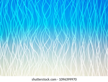 Light BLUE vector pattern with lines, ovals. Shining crooked illustration in marble style. Marble design for your web site.