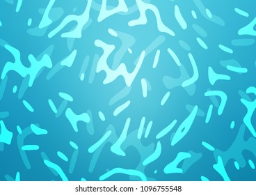 Light BLUE vector pattern with lines, ovals. A sample with blurred bubble shapes. A completely new marble design for your business.