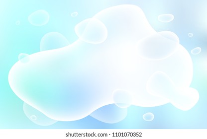 Light BLUE vector pattern with lines, ovals. Blurred geometric sample with gradient bubbles.  Brand-new design for your ads, poster, banner.