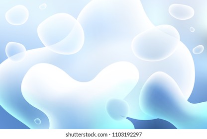 Light BLUE vector pattern with lines, ovals. A sample with blurred bubble shapes. The template for cell phone backgrounds.