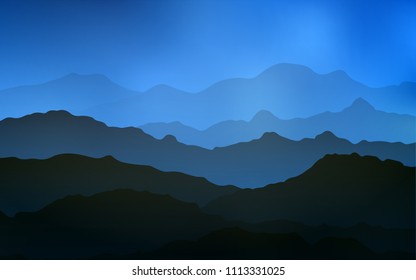 Light BLUE vector pattern with lines, ovals. Colorful abstract illustration with gradient lines. Mountain design for your web site.