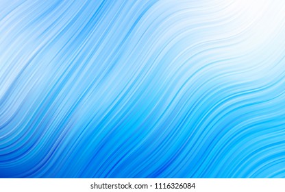 Light BLUE vector pattern with lines, ovals. Geometric illustration in marble style with gradient.  The template for cell phone backgrounds.