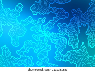 Light BLUE vector pattern with lines, ovals. Colorful abstract illustration with gradient lines. A new texture for your  ad, booklets, leaflets.