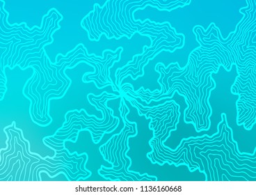 Light BLUE vector pattern with lines, ovals. An elegant bright illustration with gradient. A completely new marble design for your business.