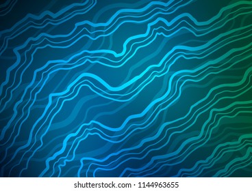 Light BLUE vector pattern with lines, ovals. Creative illustration in halftone marble style with gradient. New composition for your brand book.