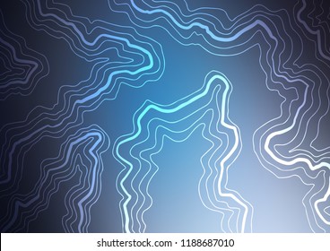 Light BLUE vector pattern with lines, ovals. Shining illustration, which consist of blurred lines, circles. New composition for your brand book.