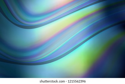 Light BLUE vector pattern with lines, ovals. Creative geometric illustration in marble style with gradient. New composition for your brand book.